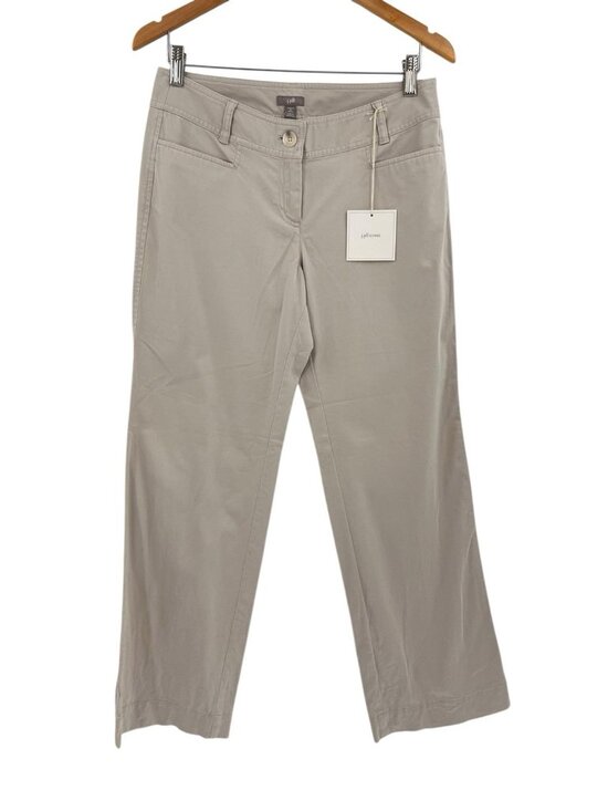J. Jill Pants - J.JILL Women's Tan Soapstone Flat Front Wide Leg Chino Pants NWT 6 Petite